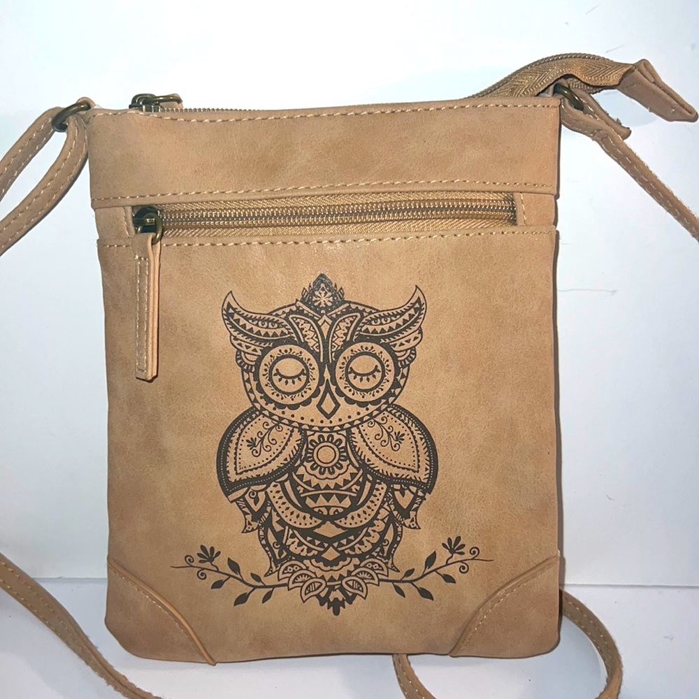 Boho owl crossbody Tan NWOT